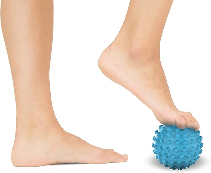 Spiky Massage Ball - Foot Massage Ball, Trigger Point Ball, Plantar Fasciitis Ball Massager, Physical Therapy Deep Tissue Myofascial Release Massage Tools for Yoga, Workout, Muscle Rehab (Blue)