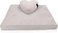 Bean Products Meditation Cushion Mat Set - Zafu Floor Pillow Organic Buckwheat Pillow + Cotton Filled Zabuton Prayer Pad - Meditation Pillow Yoga Knee Pad - Made in USA - 14" Round or 18" Oval