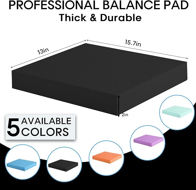 Balance Pad – Stability Trainer for Balance, Stretching, Physical Therapy, Exercise, Mobility, Rehabilitation and Core Training Non-Slip Closed Cell Foam Premium Balance Pad Knee Pad