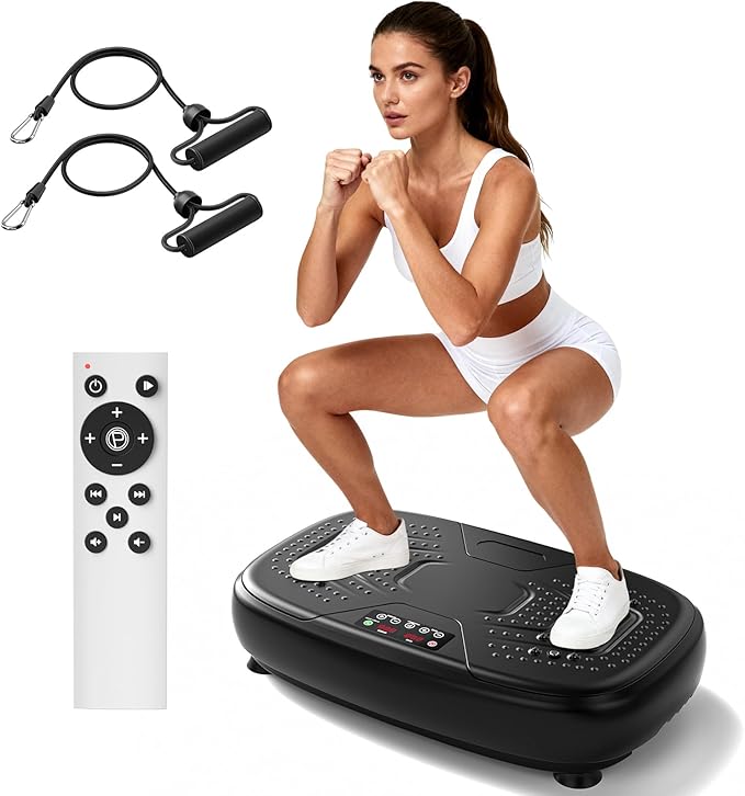 Vibration Plate Exercise Machine for Lymphatic Drainage Massage & Weight Loss, 400 lbs Capacity Vibration Platform Fitness for Whole Body Workout Shake Plate, Gym Fat Burner for Women and Men