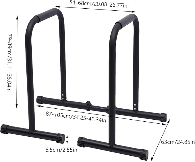 Dip Bar, Adjustable Parallel Bars for Home Workout, Dip Station with 440lbs Loading Capacity, Heavy Duty Parallel Bars Workout Equipment for Calisthenics, Strength Training