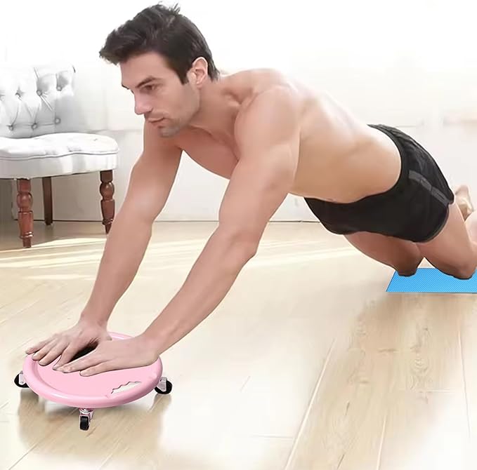 Abdominal Wheel Board, 360 Degree Rotatable Core Training Slider, Multifunctional Ab Roller Wheel, Abdominal Exercise Slider with Knee Pad, for Full Body Workout Cross Training Gym Home