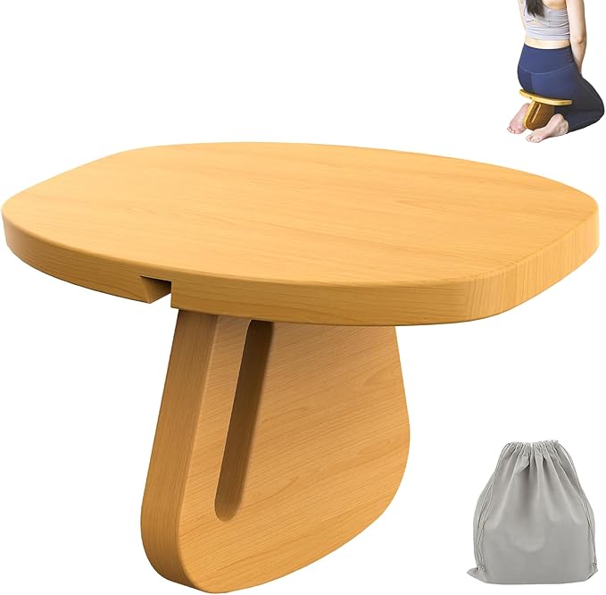 Meditation Bench (Seiza Bench) – Pine Wood Kneeling Prayer Seat, Portable Yoga & Meditation Stool