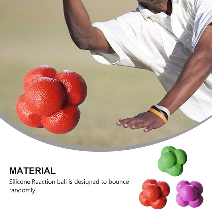BESPORTBLE 3Pcs Agile Training Ball High Elasticity Hexagonal Reaction Balls for Indoor Fitness Hand Eye Coordination and Speed Training Design