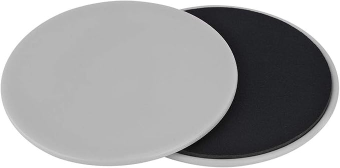 2pcs Discs Slider, Fitness Disc Slides Exercise Sliding Plate Sliding Discs Fitness Core Slider Workout for Gym, Home, Yoga, Pilates(Grey)