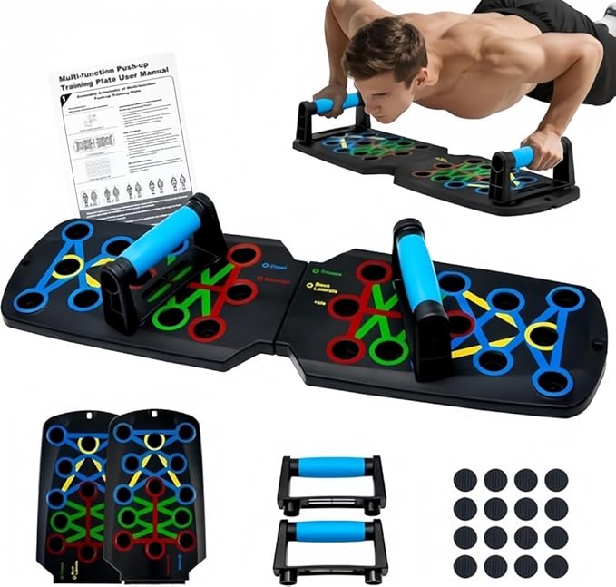28 in 1 Push Up Board, Foldable Multi-Functional Pushup Stands System, Professional Floor Chest Muscle Training Equipment Home Gym for Men and Women, Gift for Fitness Enthusiasts