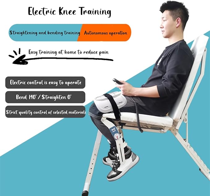 Electric Knee Rehabilitation Trainer, Stroke Hemiplegia Rehabilitation Training Equipment, Lower Extremity Bending and Straightening Training Chair, for Leg Function Recovery(Color:Both Legs)