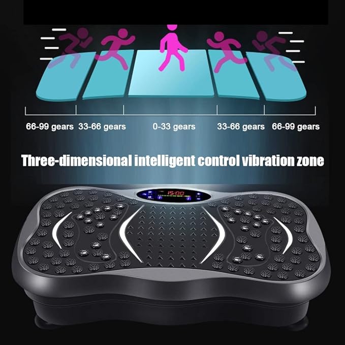 Vibration Plate w Resistance Bands, Vibration Plate Exercise Machine, 99 Levels of Intensity, Vibration Platform Home Gym Equipment