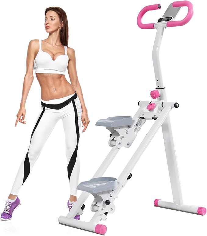 Stair Stepper for Home Gym Folding Vertical Climber Cardio Exercise Machine for Full Body Workout Machine, Adjustable Handlebar & Pedals, 300LBS Load