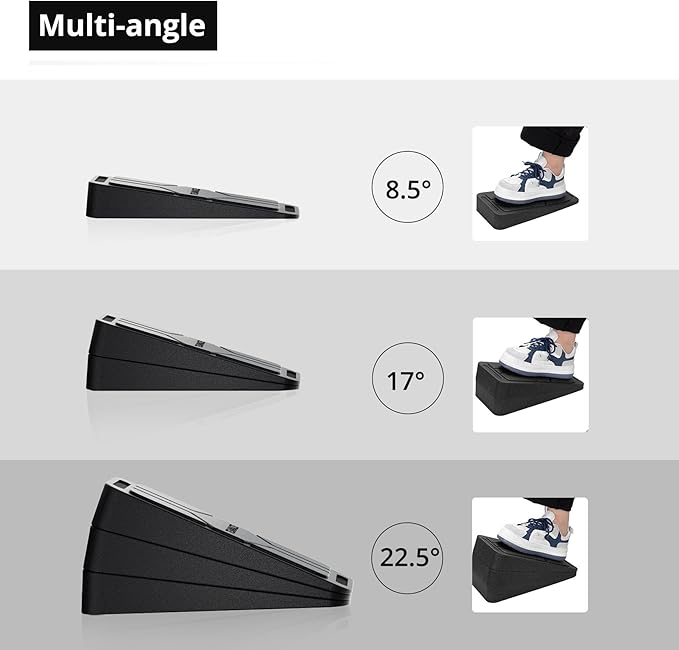 Teamaze Slant Board for Calf Stretching, 6 Packs Adjustable Angles Non-Slip Rubber Slant Board,Squat Wedge Stretcher Equipment for Physical Therapy Home Exercise,Calf Stretch Wedge Improve Lower Leg