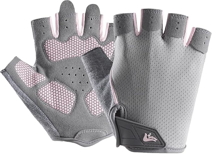 INOGIH Half-Finger Workout Gloves for Men and Women - Anti Slip Exercise Gloves for Weight Lifting, Cycling, Gym, Training
