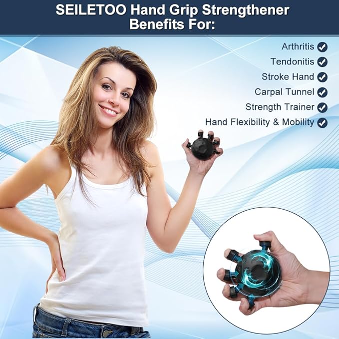 2PCS Grip Strength Trainer Ball, Upgraded forearm strengthener, Adjustable Hand Grip Strengthener For Strength Trainer Hand Squeezer Stretcher Extender Workout