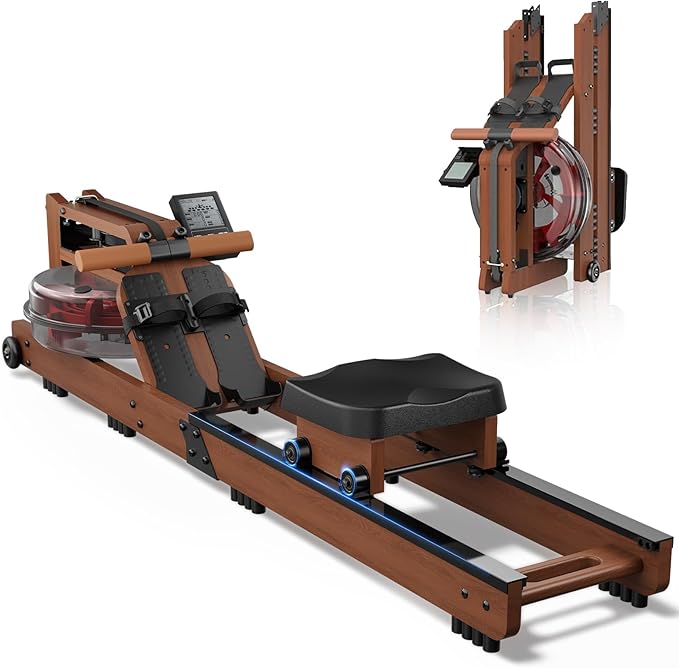 2026update Magnetic Rowing Machines for Home,Rower Machine with 16 Levels,Powerful Silent Magnetic Resistance,350lbs Weight Capacity,LCD Monitor,Silent Rail System,Row Machine for Home Gym Exercise