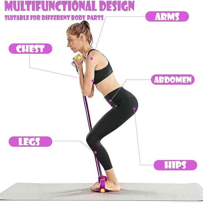 3 in 1 Resistance Bands with Handles, 4/6/8 Tubes Pedal Resistance Device, Upgrade Multifunctional Detachable and Adjustable TPE Elastic Pedal Puller with 300% Stretch for Exercise