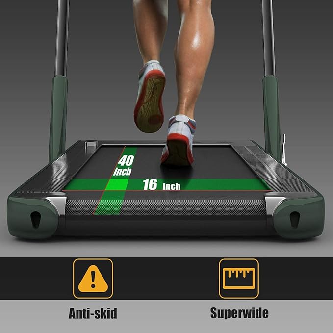 Goplus 2 in 1 Folding Treadmill, 2.25HP Under Desk Electric Superfit Treadmill, Installation-Free with APP Control, Remote Control, Bluetooth Speaker, LED Display, Walking for Home