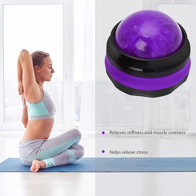 Coolrunner Massage Ball, Manual Roller Massager, Handheld Self Massage Therapy and Relax Full Body Tools for Sore Muscles, Shoulders, Neck, Arms, Legs, Back, Foot, Body (Purple)
