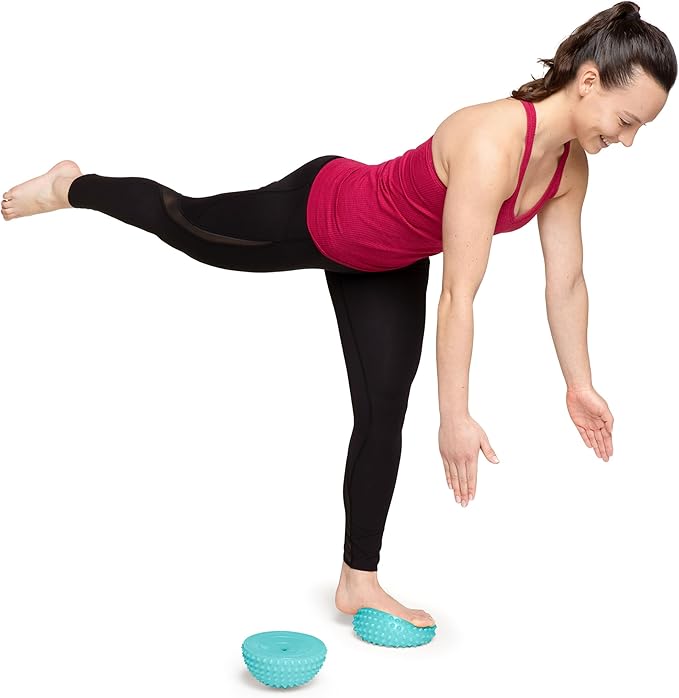OPTP Lo Rox Domes (Pair) - Textured Balance Pods - Stability and Balance Training Equipment - Sensory and Self-Massage Tools - by Lauren Roxburgh