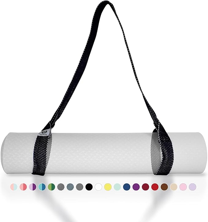 Tumaz Yoga Mat Strap [MAT NOT Included] (2 Sizes) with Extra Thick & Comfy Delicate Texture, Adjustable Yoga Mat Carrier
