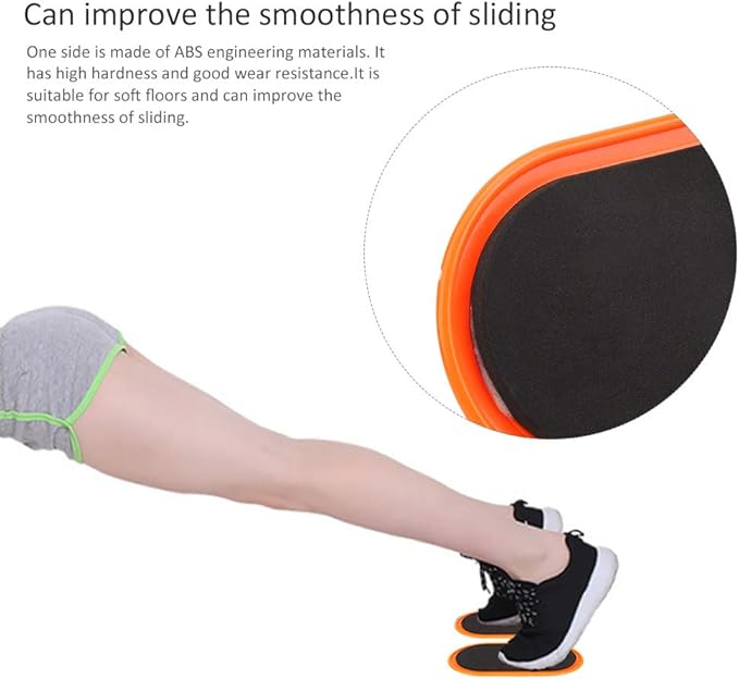 Keenso 2Pcs Exercise Core Slider, Workout Sliding Disc Disks Slider Slide Mat Sports Abdominal Muscle Fitness Equipment (Yellow)