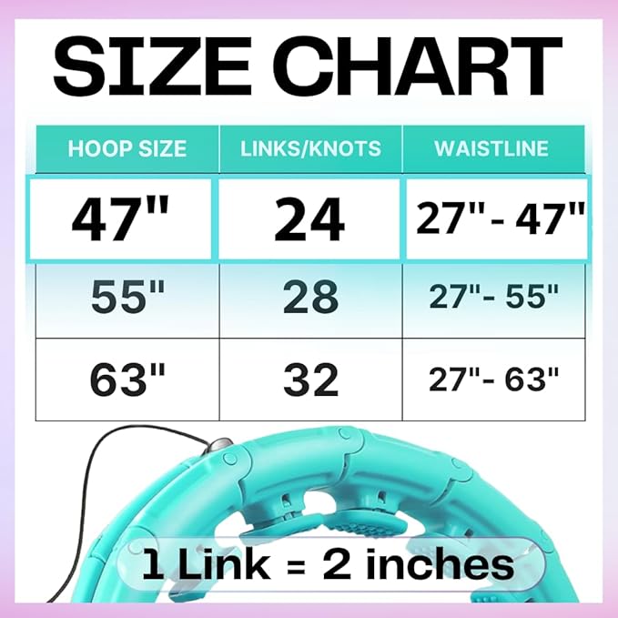 FIT ON FORM Infinity Weighted Hula Hoop for Adults Weight Loss, Smart Exercise Hola Circle Hoop for Women Abs Workout