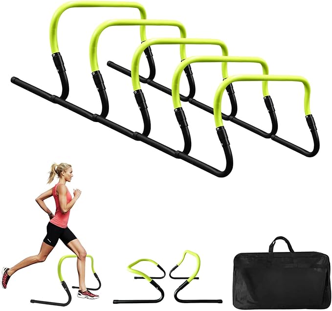 Agility Speed Training Hurdles, Agility Training Hurdle Set for Basketball and Soccer Practice with Carry Bag, 5 Pack