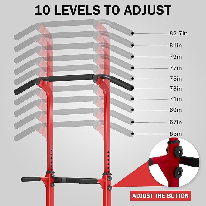 Multi-Functional Power Tower for Home Gym: Adjustable Pull Up & Dip Station with 400 LBS Capacity, Space Saving Strength Training Equipment for Men and Women