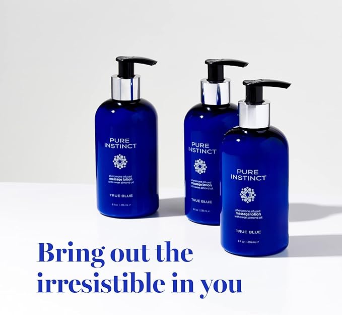 Pure Instinct Pheromone Massage Lotion True Blue 8oz