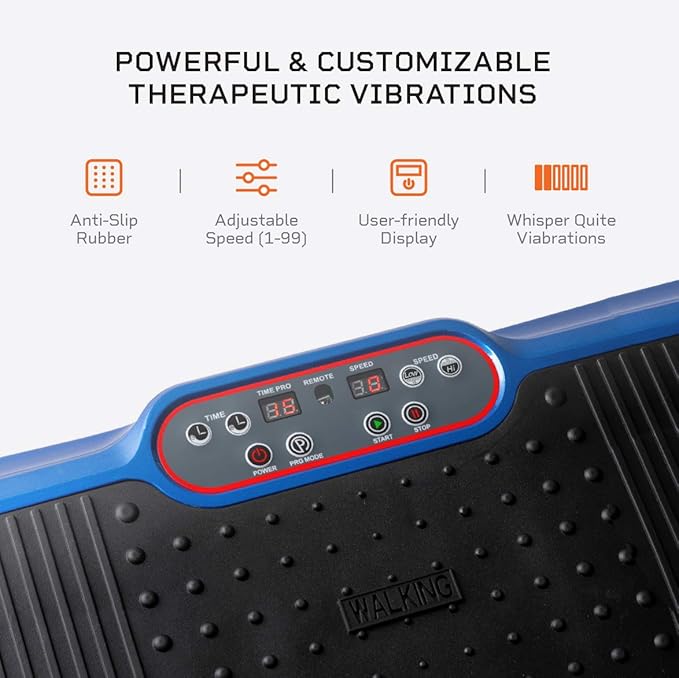 LifePro Vibration Plate Exercise Machine - Whole Body Workout Vibration Fitness Platform w/ Loop Bands - Home Training Equipment for Weight Loss & Toning (Black)