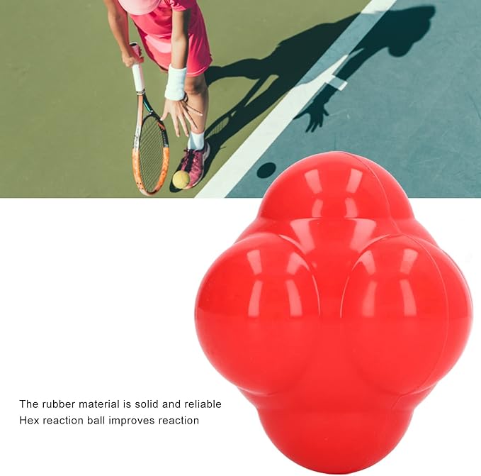 Reaction Ball, Rubber Bright Color Hex Reaction Trainer Ball for Basketball, Tennis and Other Competitive Sports
