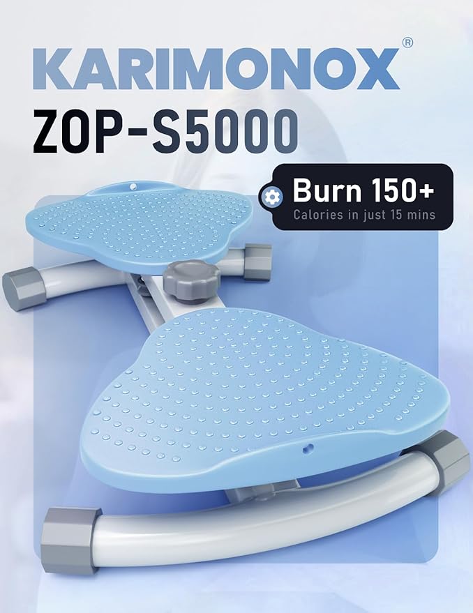 Waist Twister Machine for Body Toning, Fat Burning, Supports 300 lbs, Noiseless, Anti-Slip, Compact Portable for Home, Gym, Apartment, Office