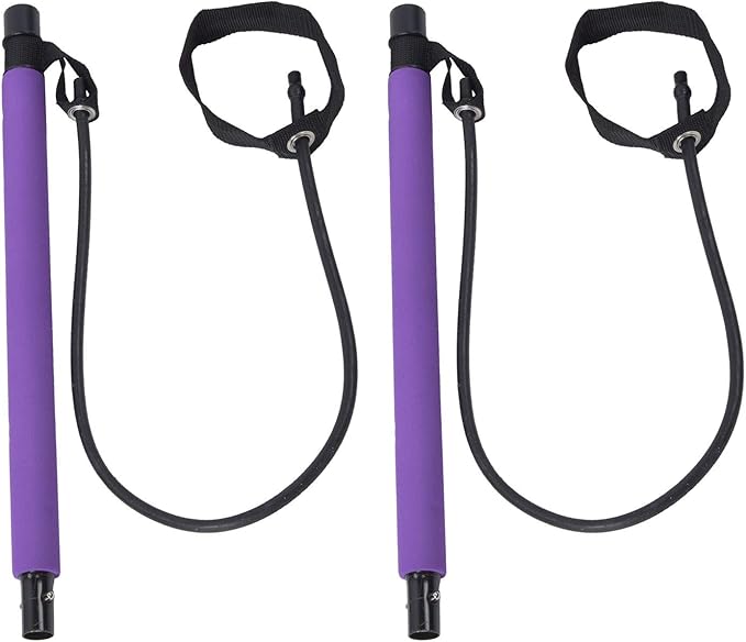 Alomejor Pilates Bar Yoga Pulling Fitness Equipment, Multifunctional Portable Steel Stick for The Home Gymnasium Office, Elastic Band for Yoga Pilates Exercise