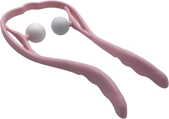 Mount Plus M1212 Shiatsu Neck Massager for Neck and Shoulder with Deep Tissue Trigger Point Manual Self Muscle Massage for Muscle Pain Relief (Simulates Massage Therapist Hands) (1 Pack Pink)
