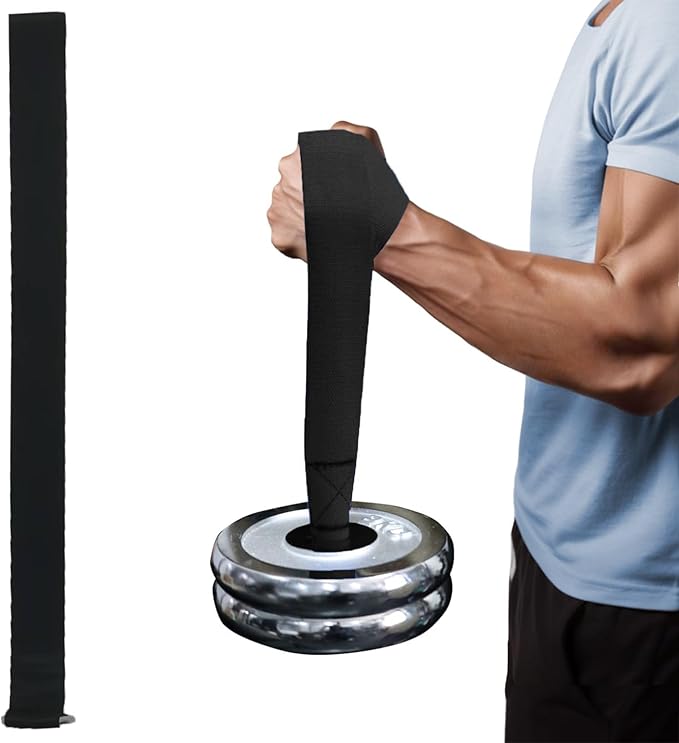 Arm Wrestling Training Loading Strap, Ideal for Wrist Forearm and Biceps Workouts Muscle Strength Tools Suitable Home Gym 1-2 inches Barbell Plates Strap Barbells, Finger Exerciser Strengthener