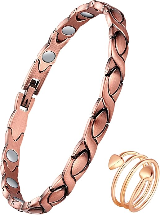 Copper Bracelets & Rings for Women, Copper Magnetic Bracelet for Women