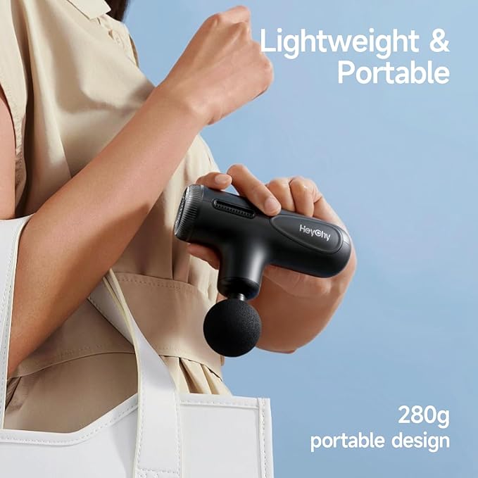 Super Mini Massage Gun Deep Tissue, Muscle Massager with Adjustable Amplitude, Portable Handheld Percussion Massager, Quiet for Home, Gym & Travel, Dark Gray