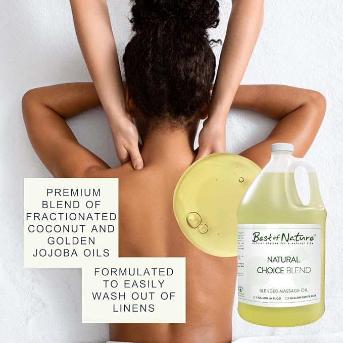 Best of Nature Natural Choice Blend Massage Oil – Professional-Grade, Lightweight & Non-Greasy Moisturizing Oil for Massage Therapy, Spa & Home Use, (8 fl oz)