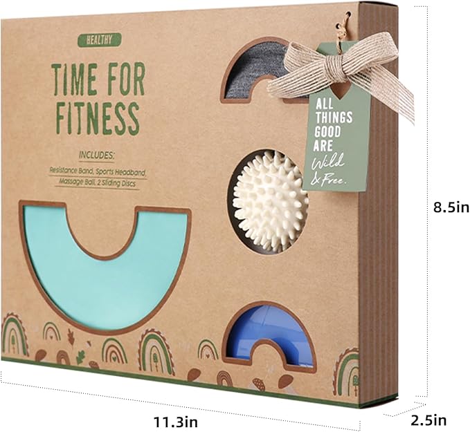 Creative Fitness Yoga Gifts Incluude massage ball resistance band sports headband sliding discs Pilates Kit at Home Workout Yoga Kit for Women Mothers Day Birthday Gifts Sets for Girl & Mom