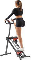 Sunny Health & Fitness Stair Stepper w/Handlebar, Extended Step Range Climber Machine for Legs, Core and Glute Workouts, Connection with Free SunnyFit App
