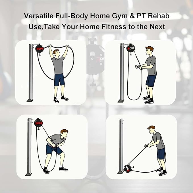 Endless Rope Trainer, Adjustable Resistance Fitness System,Provides A Versatile Full-Body Workout with A 4-Meter Rope and 30 Kg (66 Lbs) Max Resistance. Ideal for Targeting Arms