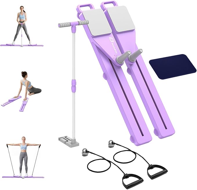 Pliates Board - Multifunctional Portable Pilates Reformer Machine & Ski Machine & Exercise Equipment for Home Gym Full Body Workout