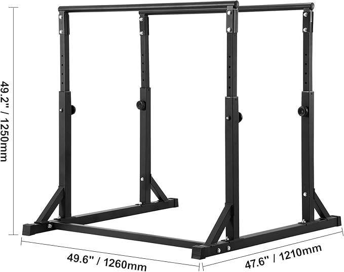 Happybuy Dip Bar, 800 Pounds Capacity, Heavy-Duty Adjustable Dip Stand Station for Fitness, Workout Dip Bar Stabilizer for Home Gym, Parallel Bars for Strength Training