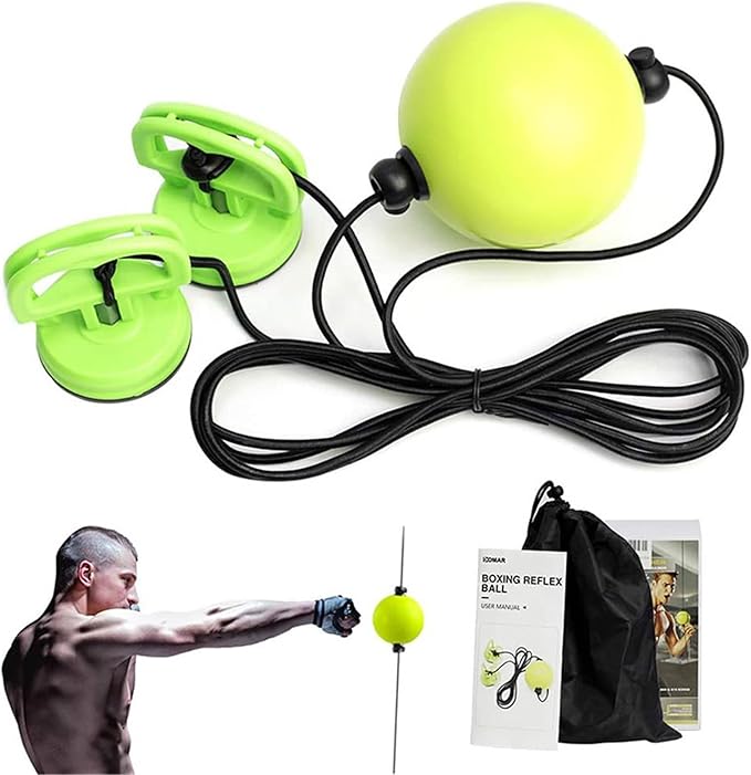 Suction Cup Boxing Reflex Ball, PU Hanging Punching Reaction Ball for Speed, Coordination & Stress Relief, Floating Boxing Ball for Home Workout & Fitness Training