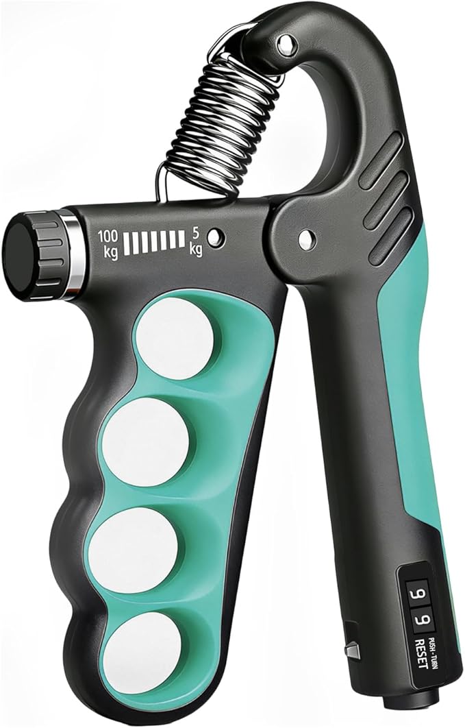 Hand Gripper Strengthener, 11-220LBs Adjustable Resistance Grip Strength Trainer with Counter, Forearm Exerciser for Injury Recovery and Muscle Building