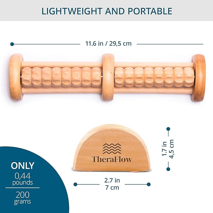 TheraFlow Small Dual Foot Massager for Neuropathy - for Plantar Fasciitis Relief - Foot Roller for Foot Pain Relief | Feet Massager for Pain Relief and Circulation - Ideal Gifts for Mom