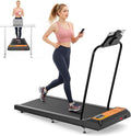 Treadmills for Home Small with 0%-8% Incline and APP Sync, Compact Under Desk Walking Treadmill Pad with Handle Bar Removable, Remote Control and LED Display, 2.5HP