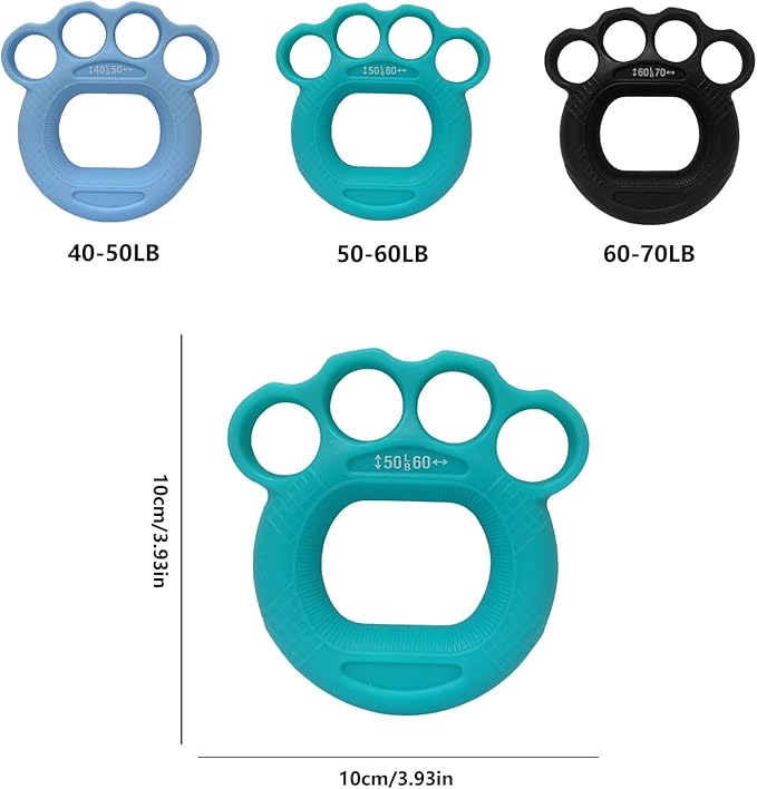 Grip Strength Trainer with Four Ring, Hand Strengthening Devices 3-Pieces for Rehabilitation Training, Stress Relief, Forearm Strengthene for Men & Women
