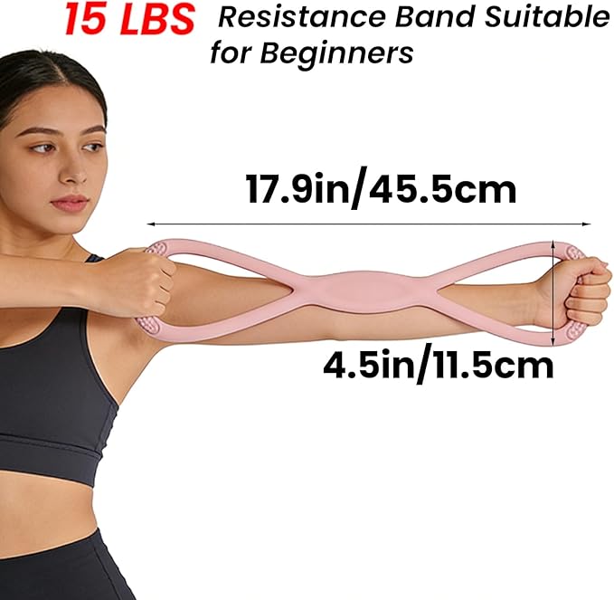 Figure 8 Resistance Band, Figure 8 Resistance Bands for Women Men, Keep Resistance Band Figure for Working Out, Non-Slip Handles, Home Gym, Yoga & Physical Therapy