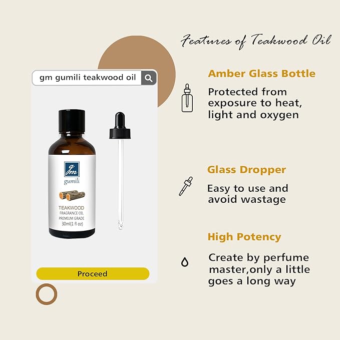 Teakwood Fragrance Oil, Perfume Oil, Home Scent for Soaps, Candle Making, Dryer Balls, Diffusers, Laundry, Slime -1 oz /30ml