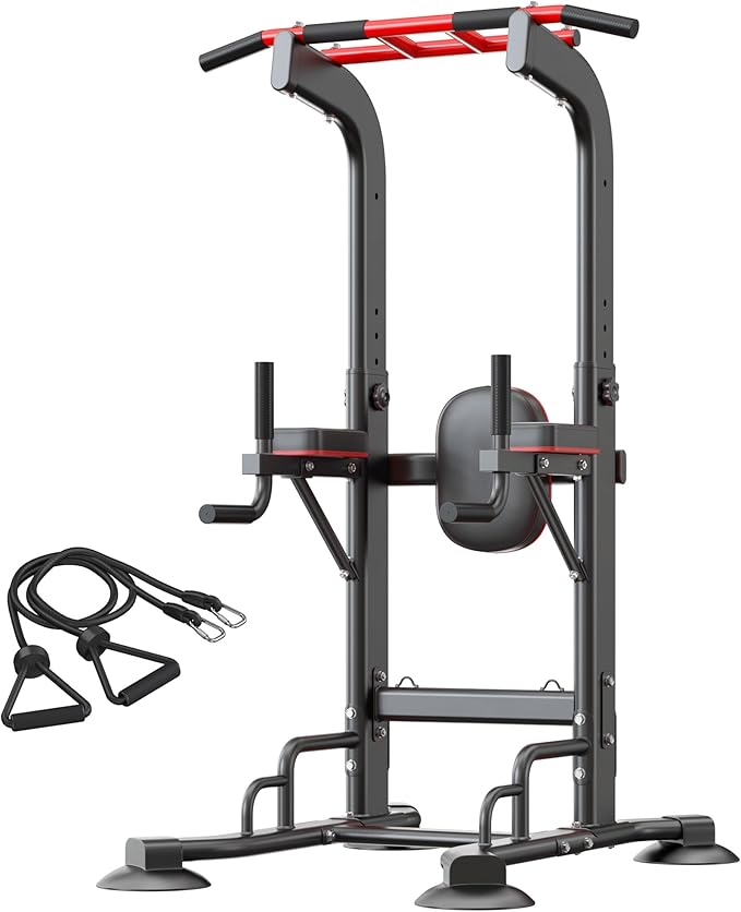 sogesfurniture Adjustable Dip Station & Pull Up Bar – Heavy Duty Calisthenics Workout Equipment for Home Gym, Multi-Function Fitness Training with Push Up Handles, Dips, Pull Ups & Push Ups