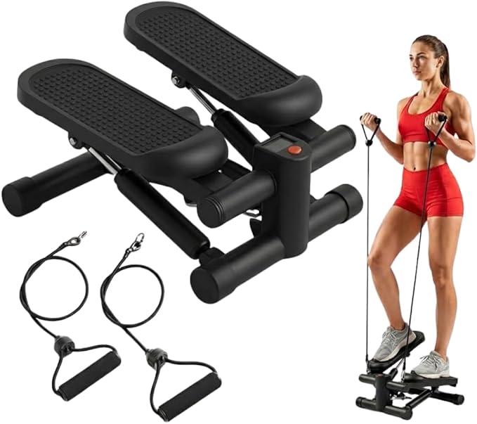 Compact Stepper Machine for Indoor Cardio & Leg Workout | Small Portable Step Exercise Equipment for at-Home Fitness | Quiet & Stable Fitness Stepper | Mini Stair Stepper for Home by ENERGI CORE
